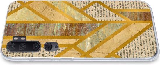 Coque de téléphone compatible avec Xiaomi Mi Note 10 Pro - Or - Motif marbre - Vintage - Coque en Siliconen
