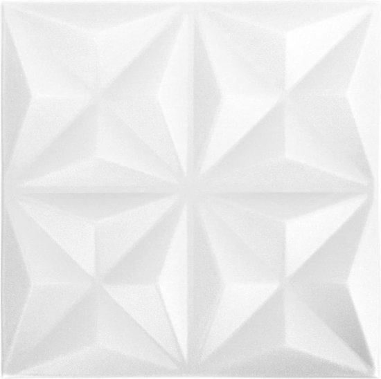 vidaXL - 24 - st - Wandpanelen - 3D - origami - 6 - m² - 50x50 - cm - wit