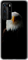 Telefoonhoesje Geschikt voor Huawei P40 Pro hoesje - Adelaar - Vogel - Zwart - Siliconen Telefoonhoesje