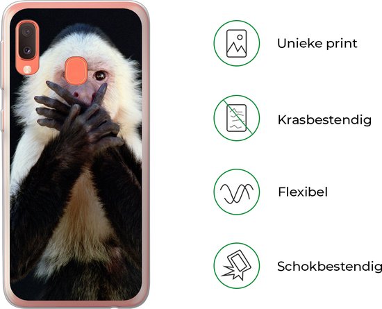 Coque Samsung Galaxy A20e - Singe - Animaux sauvages - Portrait - Coque de téléphone en Siliconen