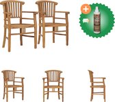 vidaXL Chaises de jardin 2 pcs Chaise de jardin en bois de teck massif avec nettoyant et assainisseur pour bois