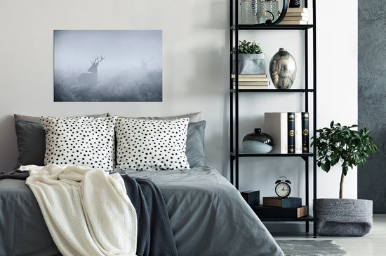 Poster Cerf dans la brume 60x40 cm - Tirage photo sur Poster (décoration murale salon / chambre) / Poster Animaux sauvages