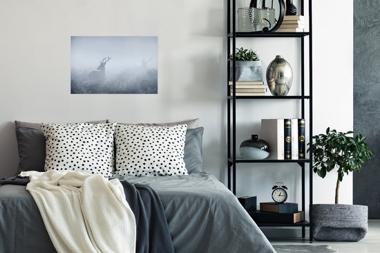 Affiche Cerf - Brouillard - Forêt - 30x20 cm
