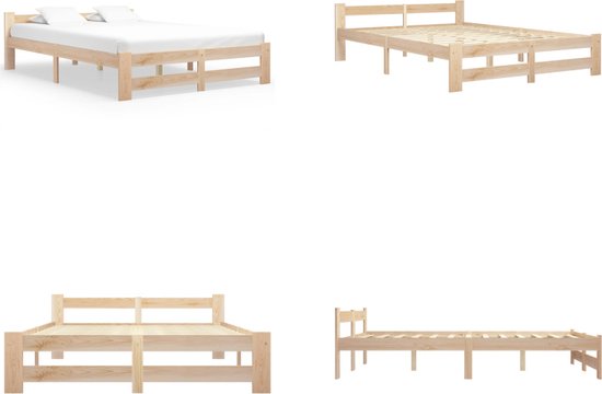 vidaXL Bedframe massief grenenhout wit 100x200 cm