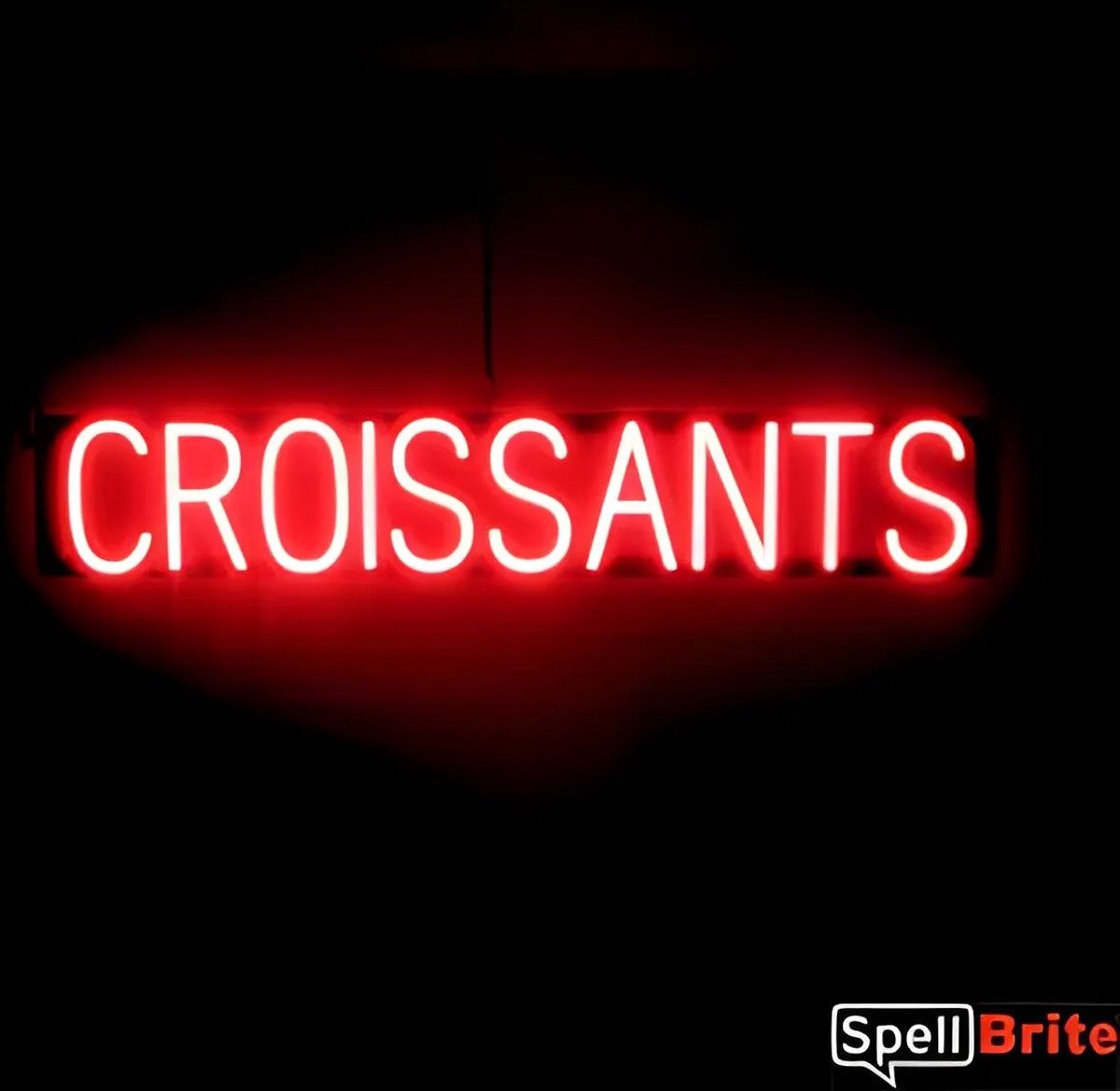 CROISSANTS - Lichtreclame Neon LED bord verlicht | SpellBrite | 94 x 16 cm | 6 Dimstanden - 8 Lichtanimaties | Reclamebord neon verlichting