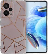iMoshion Hoesje Geschikt voor Xiaomi Redmi Note 12 Pro Hoesje Siliconen - iMoshion Design hoesje - Meerkleurig / Pink Graphic