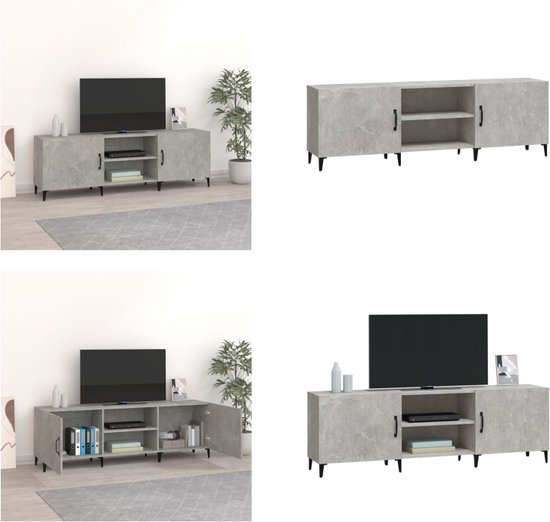 vidaXL Tv-meubel 150x30x50 cm bewerkt hout betongrijs - Tv-kast - Tv-kasten - Tv-meubel - Hifi-meubel
