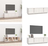 vidaXL Tv-meubel 140x40x40 cm massief grenenhout wit - Tv Kast - Tv Kasten - Tv Meubel - Tv Meubels