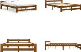 vidaXL Bedframe massief grenenhout honingbruin 140x200 cm - Bedframe - Bedframes - Bed Frame - Bed Frames