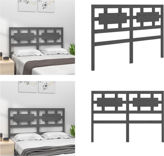 vidaXL Bed Hoofdbord Wit 80,5x4x100 cm Massief Hout Grenen
