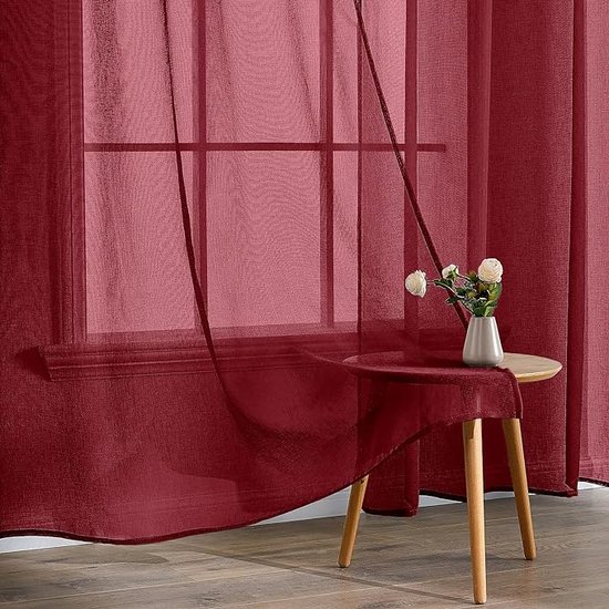 Transparante raamgordijnen, Glad, Elegant, voor Ramen/Gordijnen/behandeling voor Slaapkamer, Woonkamer, 140 X 290 cm