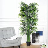 Kunstplanten van 180 cm met kunstbamboeboom en pot - Groene kamerplanten die er echt uitzien