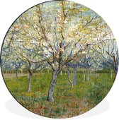 WallCircle - Wandcirkel - Muurcirkel - De roze boomgaard - Vincent van Gogh - Aluminium - Dibond - ⌀ 30 cm - Binnen en Buiten