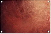 Tuindecoratie Leer - Lederlook - Bruin - Licht - 60x40 cm - Tuinposter - Tuindoek - Buitenposter