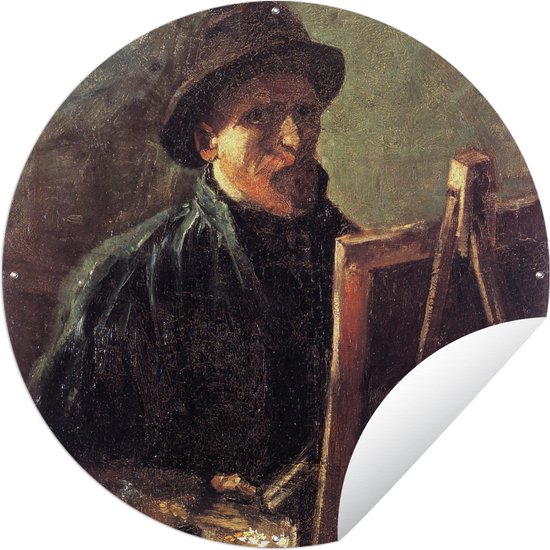 Tuincirkel Zelfportret als schilder - Vincent van Gogh - 90x90 cm - Ronde Tuinposter - Buiten