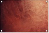 Tuindecoratie Leer - Lederlook - Bruin - Licht - 60x40 cm - Tuinposter - Tuindoek - Buitenposter