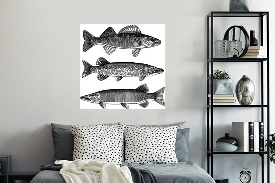 Stickers Stickers muraux - trois poissons - 100x100 cm - Feuille adhésive XXL