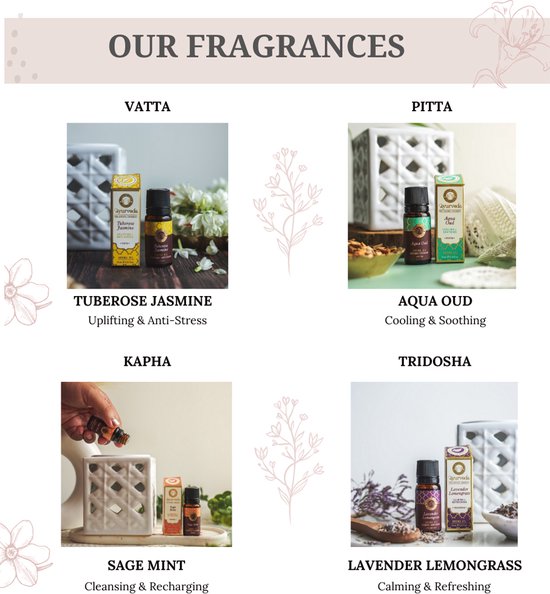 Song of India Aroma oil (Vata/Pitta/Kapha/Tridosha) 10 ml set van 12 bol