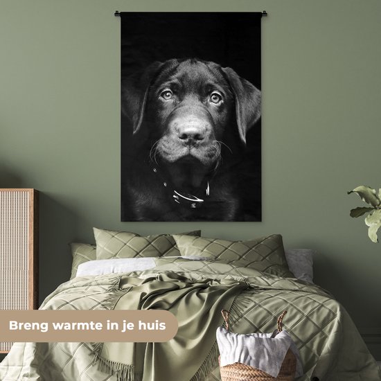 Tenture murale - Tapisserie murale - Chien - Clair - Zwart - 90x135 cm - Tapisserie murale