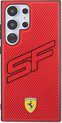 Samsung Galaxy S24 Ultra Backcase hoesje - Ferrari - Effen Rood - Kunstleer