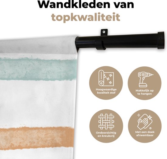 Tapisserie - Tapisserie - Ligne - Pastel - Arc-en-ciel - Motifs - 150x100 cm - Tapisserie