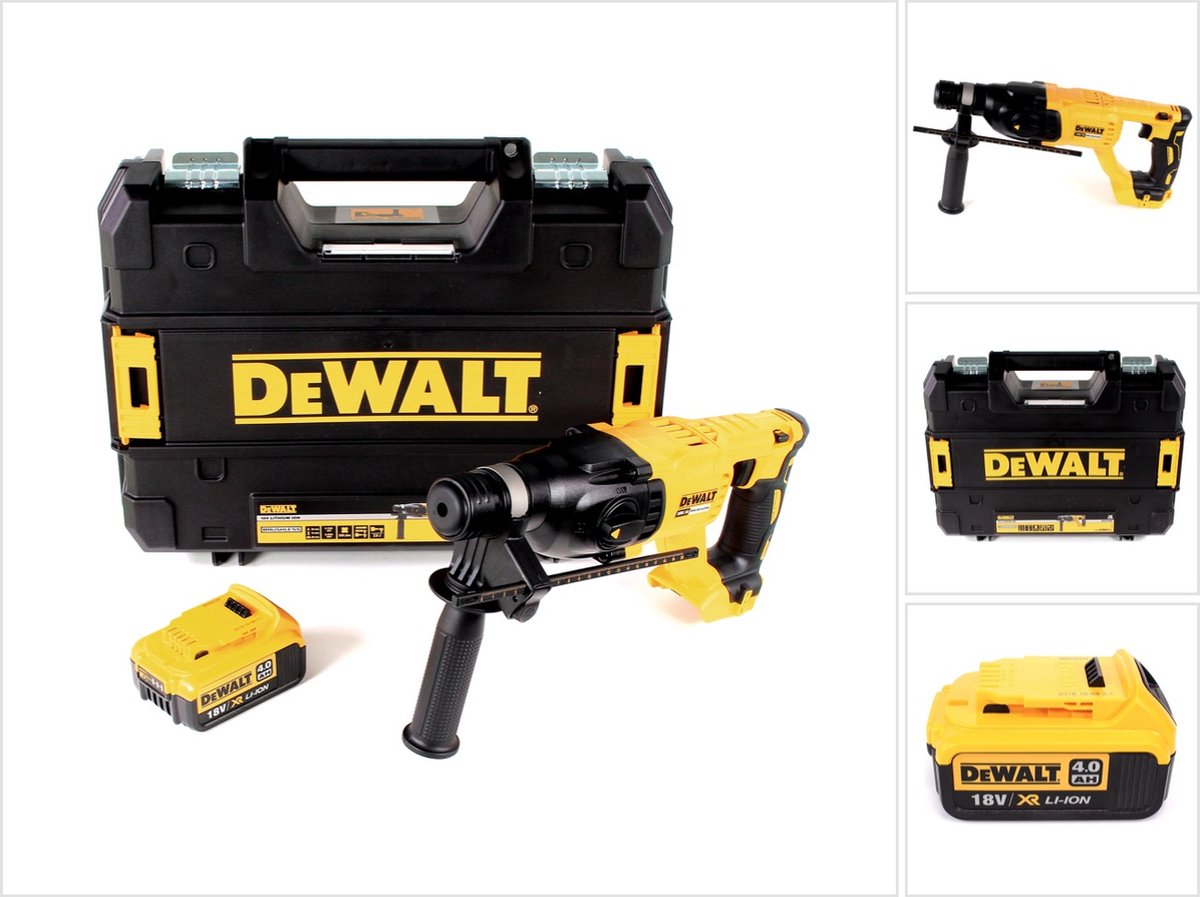 DeWalt DCH 133 NT Snoerloze combihamer 18V 2.6J SDS plus Brushless + 1x accu 4.0Ah + TSTAK - zonder lader