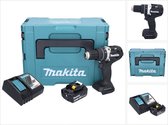 Makita DHP 484 RG1JB Accu klopboormachine 18 V 54 Nm Brushless Zwart + 1x oplaadbare accu 6.0 Ah + lader + Makpac