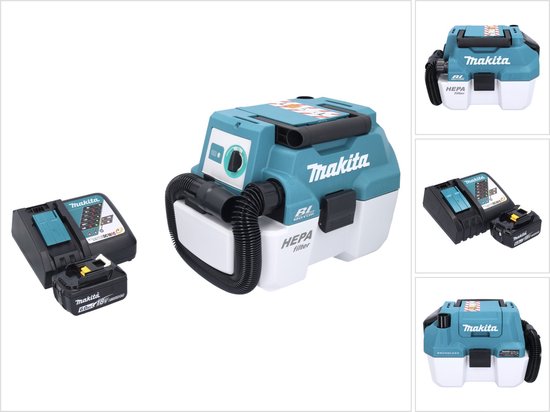 Makita DVC 750 LRG1 accustofzuiger LXT 18 V 67 mbar 7,5 l borstelloos + 1x accu 6,0 Ah + oplader