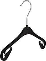 De Kledinghanger Gigant - 20 x Blousehanger / shirthanger / babyhanger NA26 kunststof zwart met rokinkepingen, 26 cm