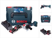 Bosch GWX 18V-7 Professionele accu haakse slijper 18 V 125 mm Brushless X-LOCK + 2x accu 2.0 Ah + lader + L-Boxx