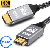 SBVR | Câble HDMI 2.1 | Male à Male | Plaqué or | 4K à 120 Hz | 8K à 60Hz | 48 Gbit / s | HDCP2.2 | 2,5 mètres