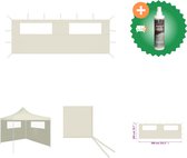 vidaXL Prieelzijwand met ramen 6x2 m crèmekleurig Partytent Inclusief Reiniger