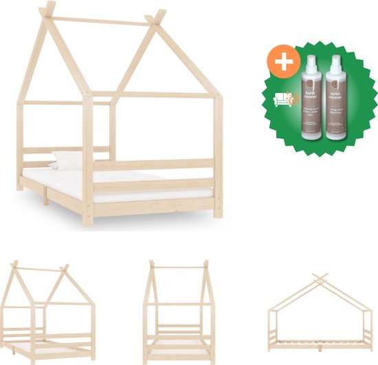 vidaXL Kinderbedframe massief grenenhout 90x200 cm - Bed - Inclusief Onderhoudsset
