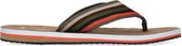 Manfield - Heren - Bruine slippers met oranje details - Maat 42