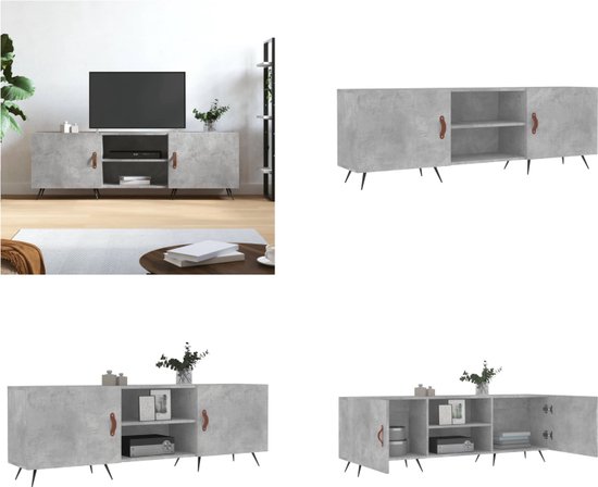 Tv-meubel 150x30x50 cm bewerkt hout zwart | -nl