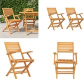 vidaXL Chaises de jardin pliantes 2 pcs 55x62x90 cm Bois de teck massif - Chaise de jardin - Chaises de jardin - Chaise de camping - Chaise de terrasse