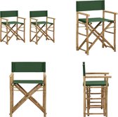 vidaXL Regisseursstoelen 2 st inklapbaar groen bamboe en stof - Regisseursstoel - Regisseursstoelen - Stoel - Stoelen