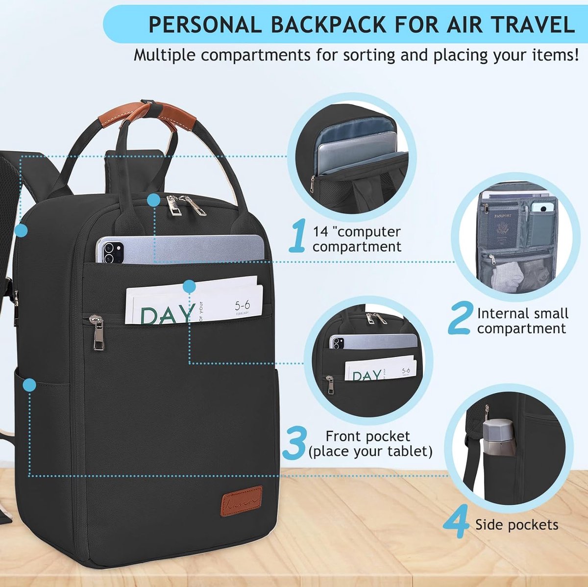 Sac à Dos Voyage Cabine Avion Sous Vide Avec Pompe - Bagage Main 40x20x25 Ryanair Easyjet Wizz Air