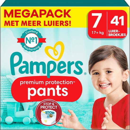 Pampers - Premium Protection Pants - Maat 7 - Big Pack - 41 stuks - 17+ KG