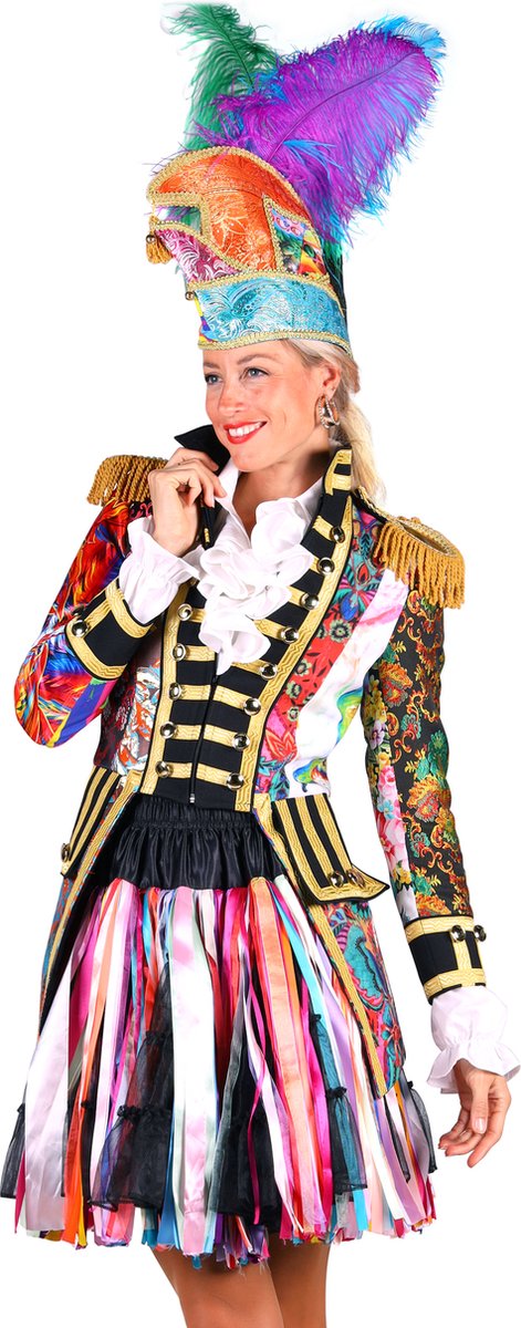 Carnavalsjas Dames - Patchwork - Jas Met Verschillende Stukken Stof - Altijd Uniek - Verkleedkleren Vrouwen - Multicolor - Maat M