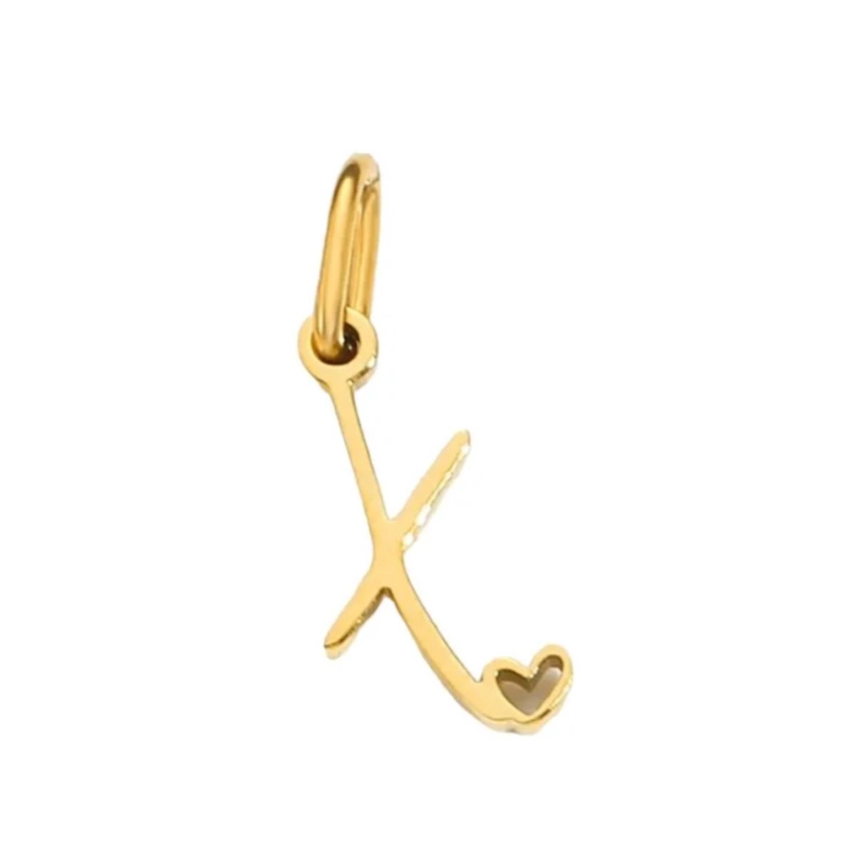Letter hanger inclusief ketting- X - letter - charm - goud kleur - stainless steel - verkleurt niet - perfect cadeau - valentijn - verjaardag - dierbare