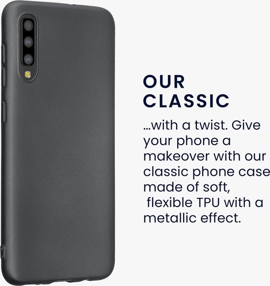 kwmobile coque de téléphone compatible avec Samsung Galaxy A50 - Coque pour smartphone - Coque arrière en gris métallisé
