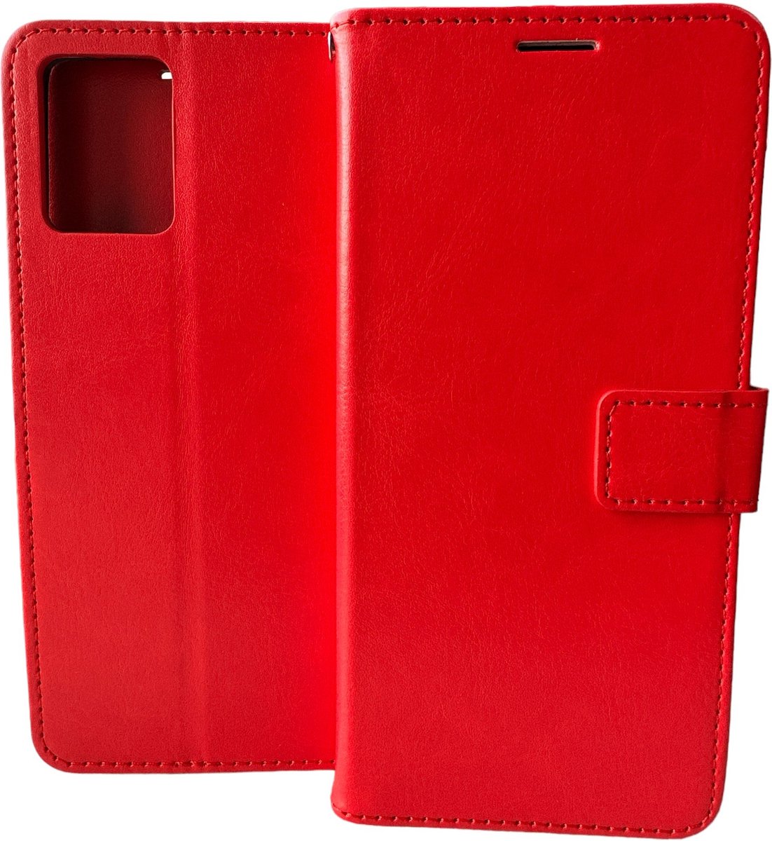 Portemonnee Bookcase Hoesje Geschikt voor: Motorola Moto G73 - Rood