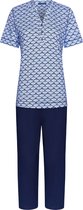Pastunette - Graphics - Dames Pyjamaset - Blauw - Katoen - Maat 54