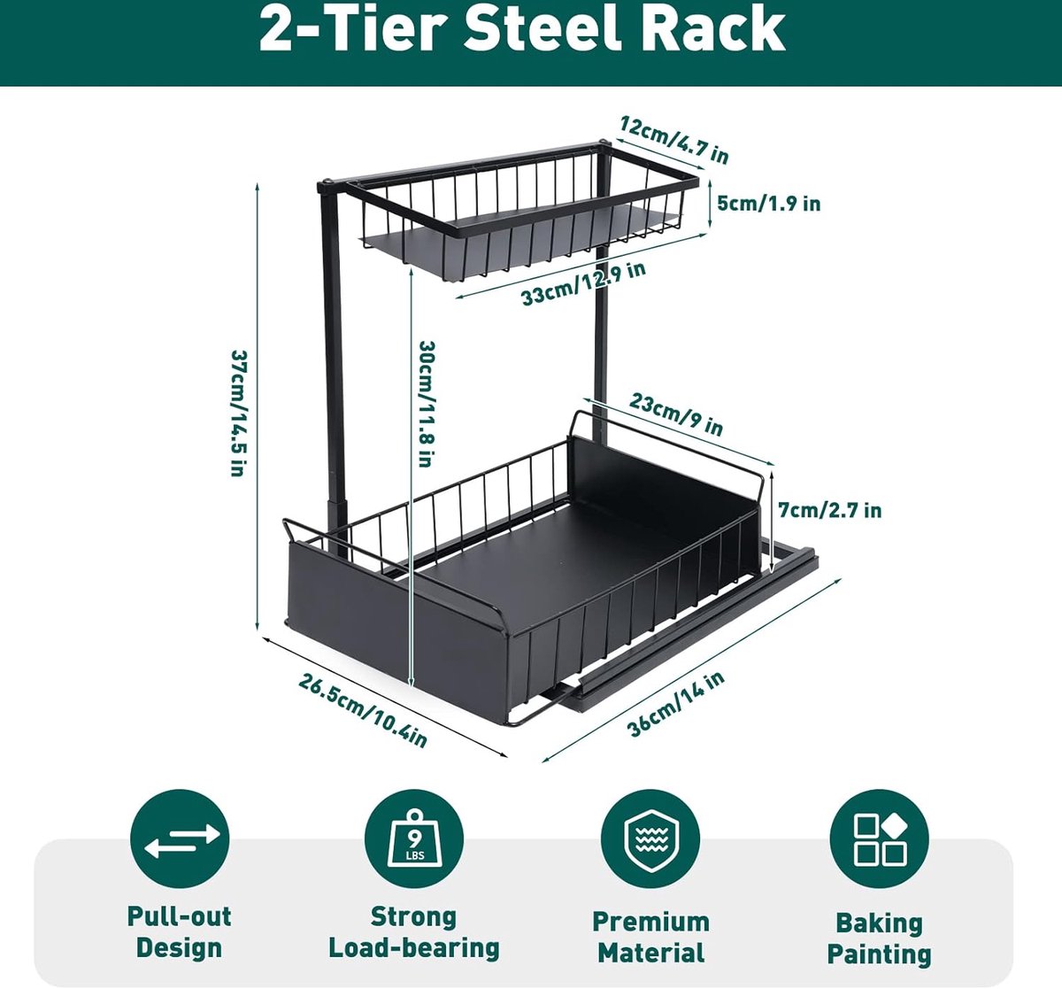 Opbergorganizer voor onder de gootsteen | 2-laags onder kast plank onder kast organizer, verstelbare uittrekbare schuifplank kast plank organisatoren voor specerijen toiletartikelen Opbergorganizer voor onder de gootsteen | 2-laags onder kast plank onder kast organizer, verstelbare uittrekbare schuifplank kast plank organisatoren voor specerijen toiletartikelen