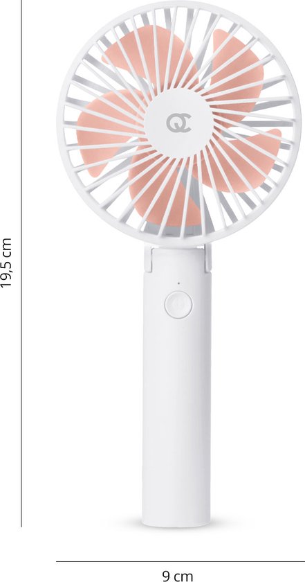 FlinQ Draagbare Handventilator - Oplaadbaar - Vijf windsnelheden - Wit