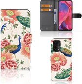 Telefoonhoesje met Pasjes geschikt voor Geschikt voor OPPO A54 5G | A74 5G | A93 5G Pink Peacock