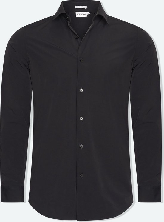 Solution Clothing Felix - Casual Overhemd - Kreukvrij - Lange Mouw - Volwassenen - Heren - Mannen - Zwart - XL