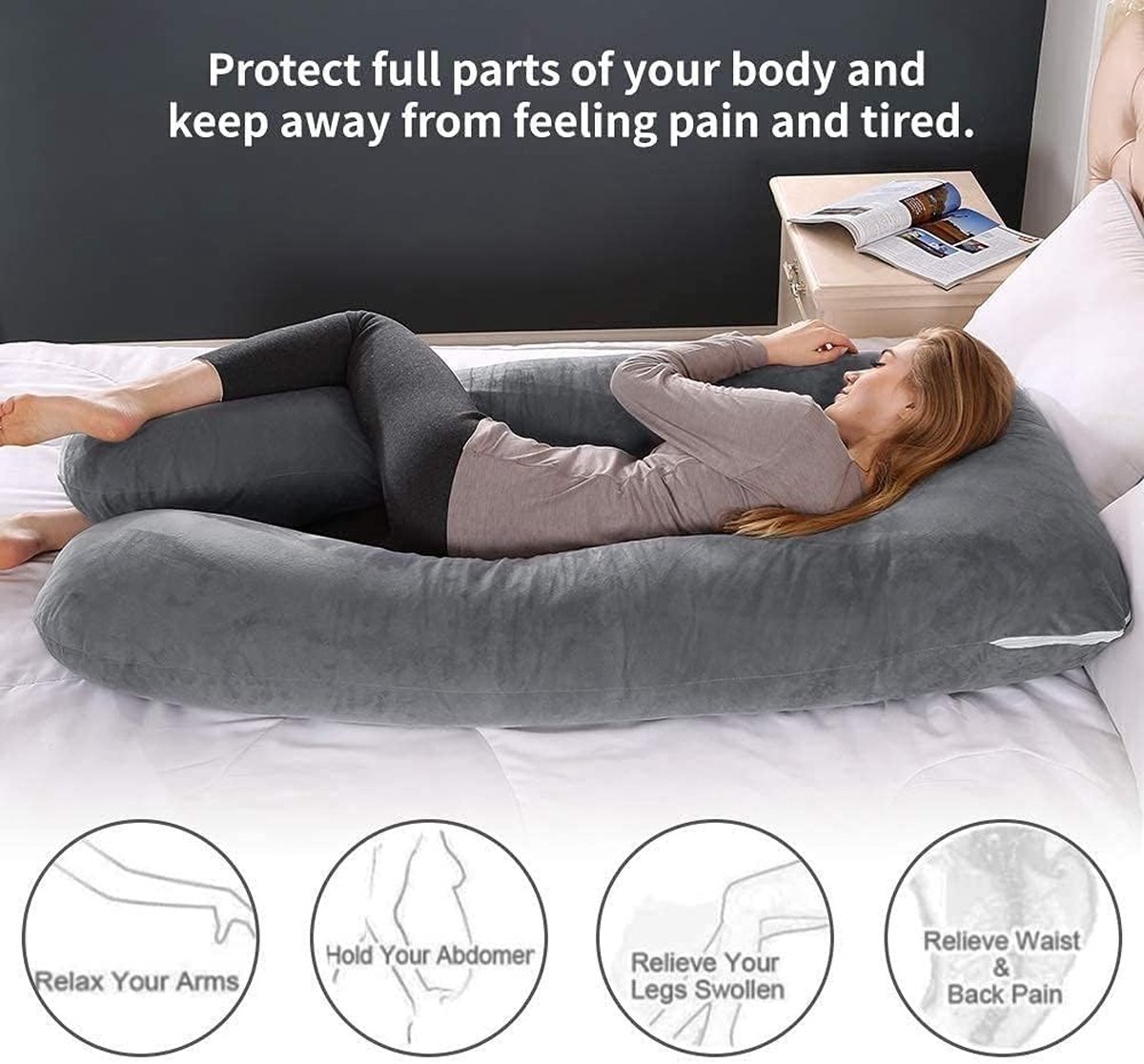 Goedkoopste Borstvoedingskussen,zijslaapkussen, Katoen - zwangerschapskussen, ondersteuningskussen