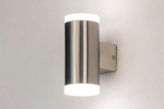 Lumidora Wandlamp 72593 - Voor buiten - FELTRE - 2 Lichts - Ingebouwd LED - 11.0 Watt - 1000 Lumen - 3000 Kelvin - Staalgrijs - Metaal - Buitenlamp - IP44